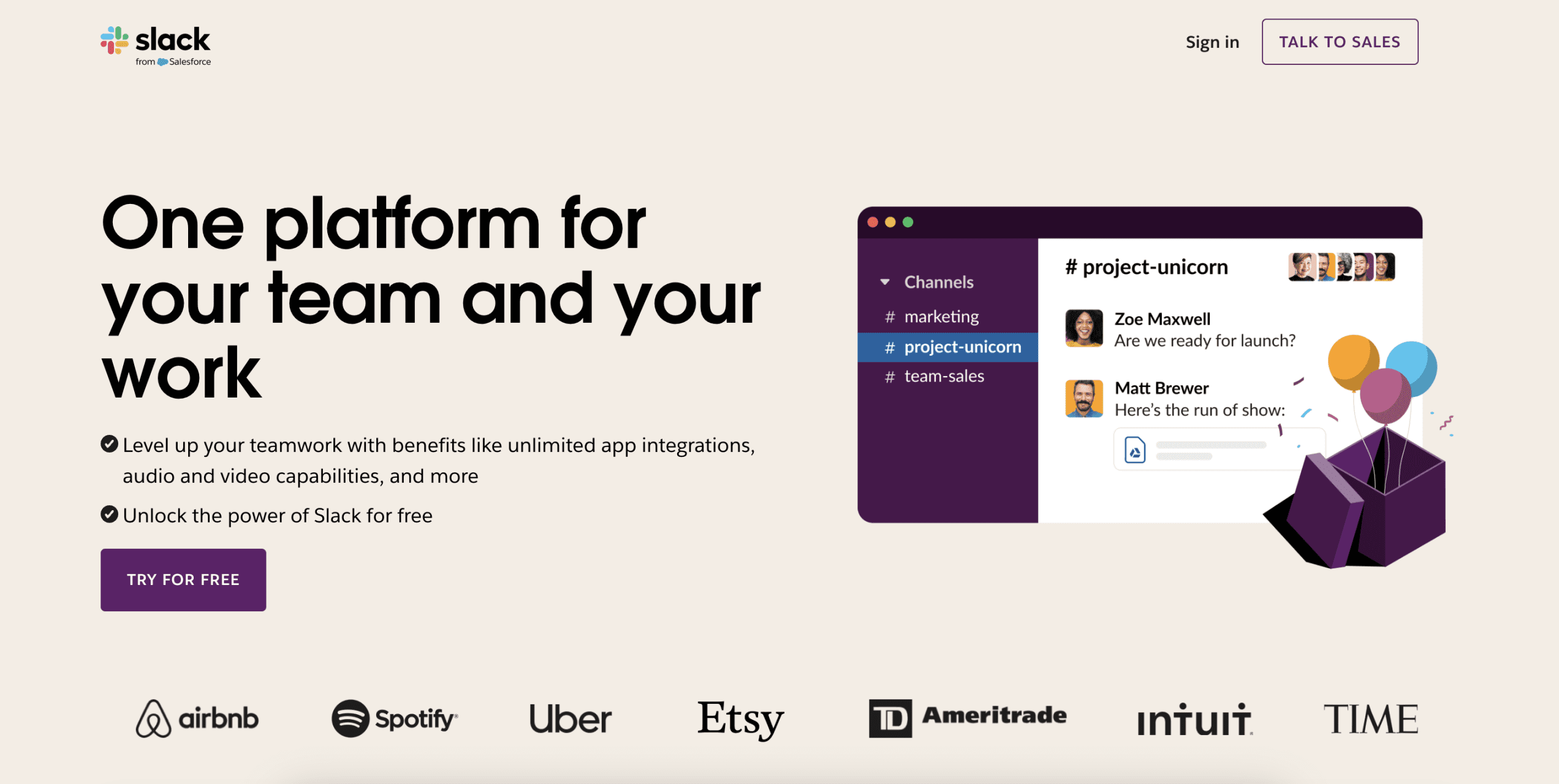 Landing Pages in B2B_Slack